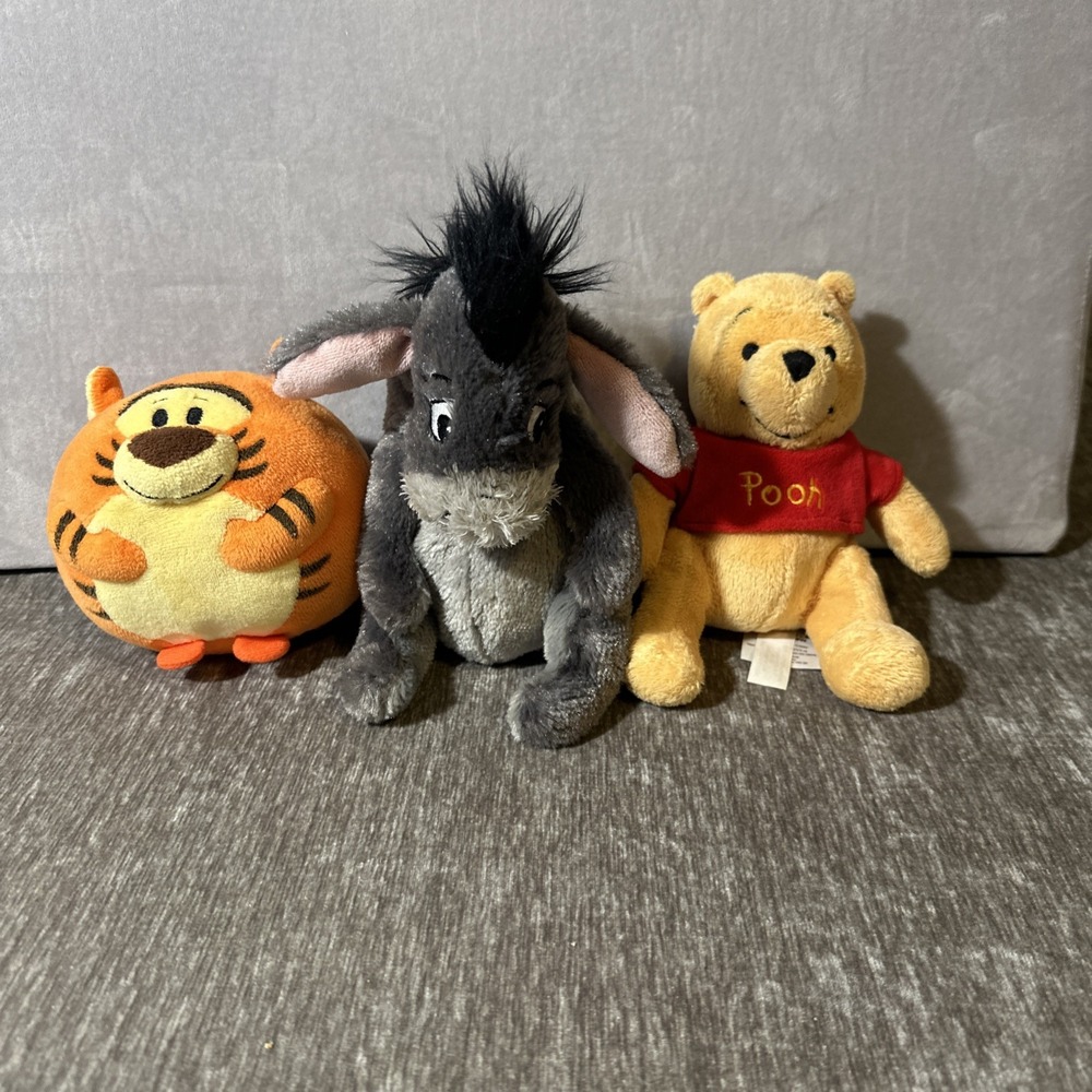 Winnie the Pooh Disney set Pooh and Eeyore Ty Tigger Plush Characters
